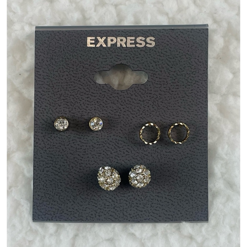 (NWT) EXPRESS • Gold Minimalist Stud Earring Set